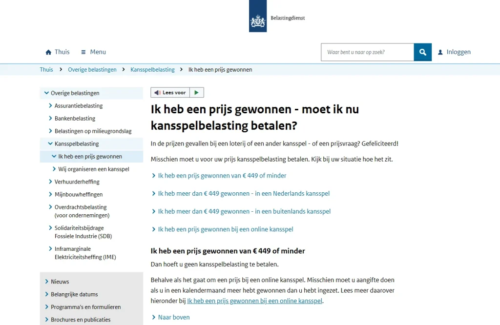 Belastingdienst-uitleg over kansspelbelasting bij online kansspelen met en zonder Nederlandse vergunning